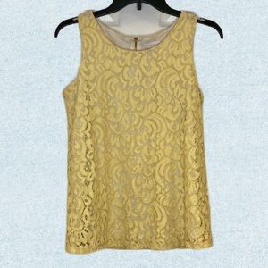 Beautiful Buttercream Lace Sleeveless Blouse